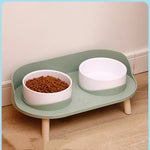 Adjustable Height Double Bowls Feeder for Cats & Dogs - Elevated Feeding Dish
