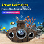 Resin Submarine Ornament - Fish & Shrimp Shelter Aquarium Decoration