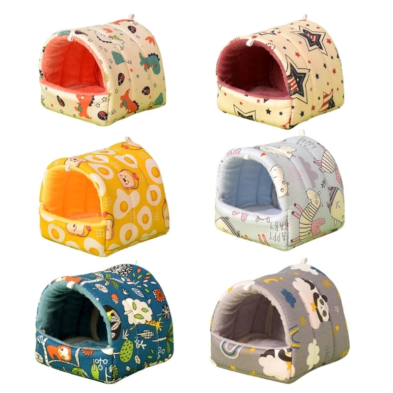 Small Animal Hamster Plush Hammock Bed - Winter Hanging Hideout