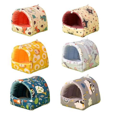 Small Animal Hamster Plush Hammock Bed - Winter Hanging Hideout