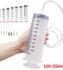 100-550ml Plastic Syringes with Tube & Tip Cap for Dispensing, Feeding, & Watering