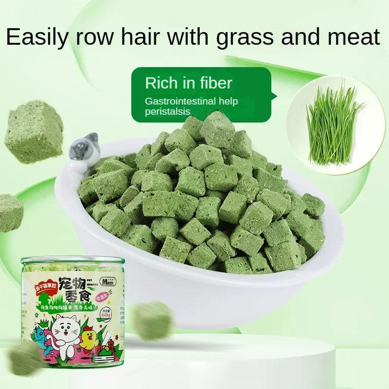 Freeze-Dried Catgrass Snacks for Digestion