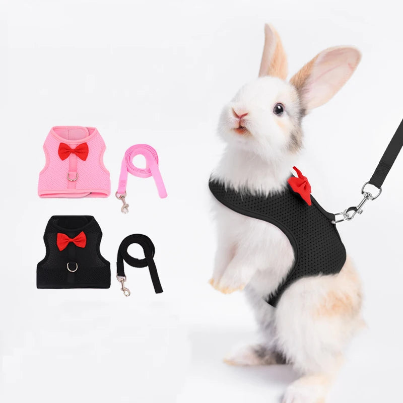 Adjustable Bunny Harness and Leash Set - Soft and Comfortable for Small Pets