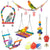 11-Piece Bird Cage Toy Set – Wood Swing, Chewable Bite Bridge, Beads, and Parrot Toys