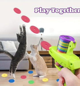 Creative Turnip Gun Cat Toy - Interactive Foam Disc Launcher