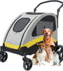Ultra-Large Foldable Dog Stroller with 4 Wheels – Outdoor Pet Jogger Wagon for Medium and Large Dogs (Up to 121 lbs)