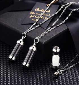 Stainless Steel Glass Memorial Pendant – Ashes Keepsake Jewelry