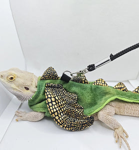 Adjustable Lizard Harness and Leash Set with Dinosaur Design for Reptiles