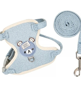 Adjustable Breathable Vest Harness and Leash for Small Animals