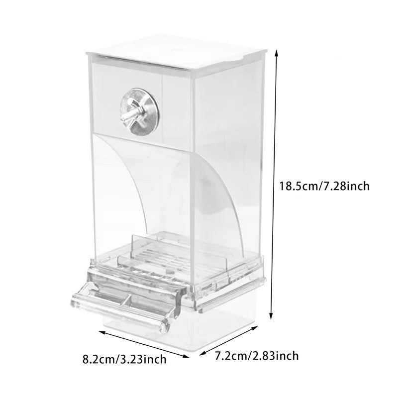 No-Mess Automatic Bird Feeder – Acrylic Seed & Drinker Container for Small to Medium Parakeets