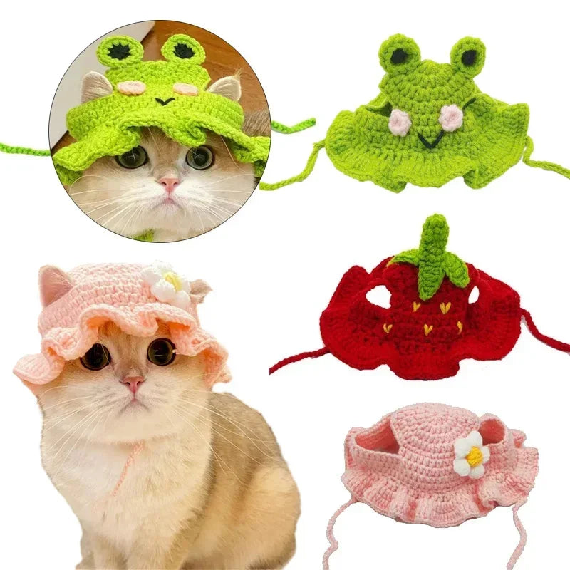 Handmade Cat Hat Elastic Knitted Headwear