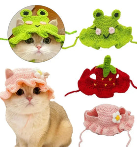 Handmade Cat Hat Elastic Knitted Headwear