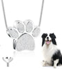Paw Print Urn Necklace - Stainless Steel Cremation Jewelry for Pet Ashes, Memorial Keepsake for Men & Women