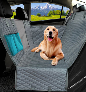 Waterproof Dog Car Seat Cover with Mesh Window and Safety Features