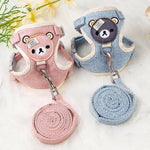 Adjustable Cat & Dog Harness with Leash - Cute Mesh Vest