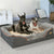 Jumbo Orthopedic Memory Foam Dog Sofa with Bolster, Waterproof, Removable Cover, and Elevated Cushion