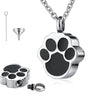 Pet Paw Print Cremation Necklace – Memorial Ashes Keepsake for Men & Women