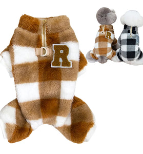 Winter Dog Jumpsuit - Warm Onesie Pajamas for Small to Medium Dogs, Chihuahua, Pug, Bulldog, Yorkie