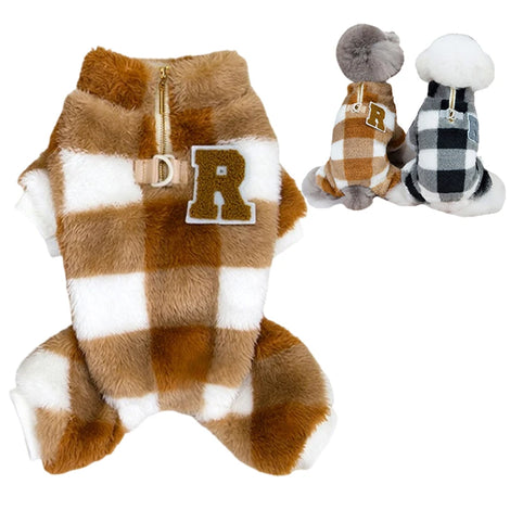 Winter Dog Jumpsuit - Warm Onesie Pajamas for Small to Medium Dogs, Chihuahua, Pug, Bulldog, Yorkie
