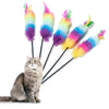 Colorful Feather Teaser Wand - Interactive Cat Toy for Play & Exercise