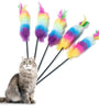 Colorful Feather Teaser Wand - Interactive Cat Toy for Play & Exercise