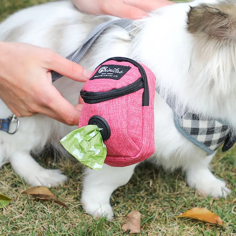 Portable Dog Treat Training Pouch with Waste Bag Dispenser