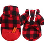 Winter Dog Hoodie - Warm Plaid Jacket with Pocket for Small to Large Dogs