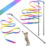 Rainbow Strips Cat Teaser Wand - Interactive Toy for Cats