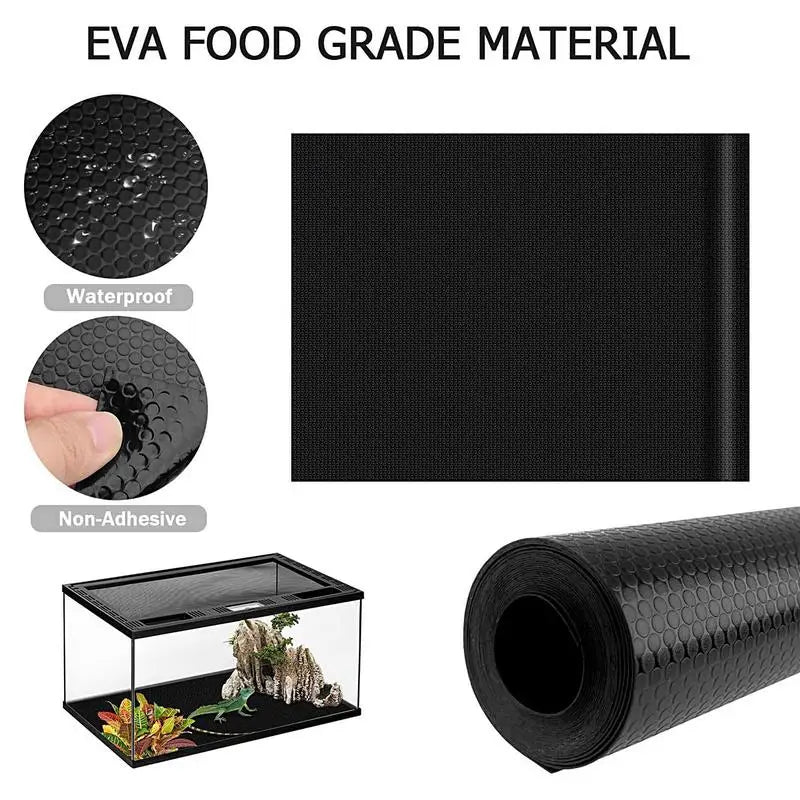 Reptile Terrarium Liner - Cuttable Non-Adhesive Waterproof Bedding for Lizard, Snake & Turtle