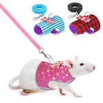 Striped Star Hamster Harness & Leash with Bowtie for Small Pets