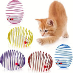Interactive Cat Toy Balls - Stretchable Springs & Rolling Caged Rats