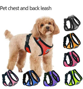 Adjustable Cat & Dog Harness – Mesh Vest with Leash for Small & Medium Pets
