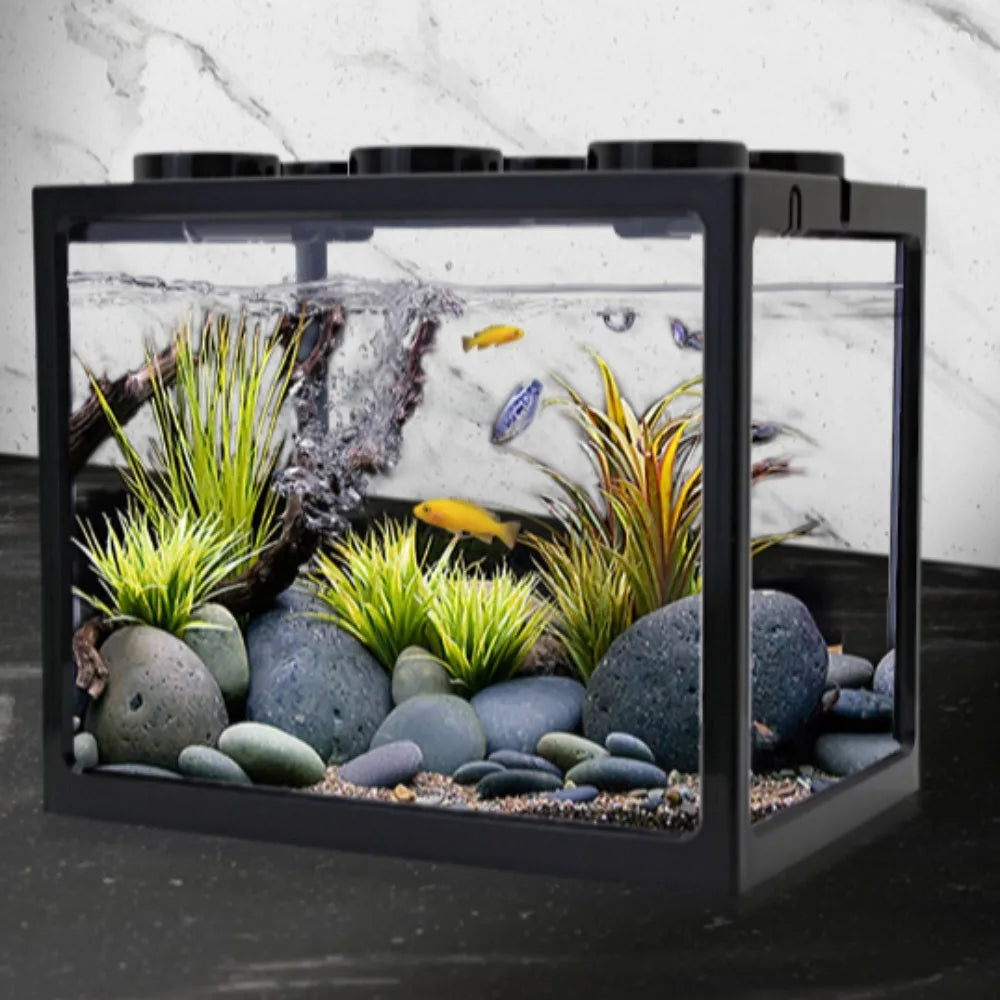 Mini Fish Tank & Betta Fish Bowl - Stackable Aquarium for Small Pets