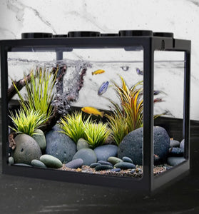 Mini Fish Tank & Betta Fish Bowl - Stackable Aquarium for Small Pets