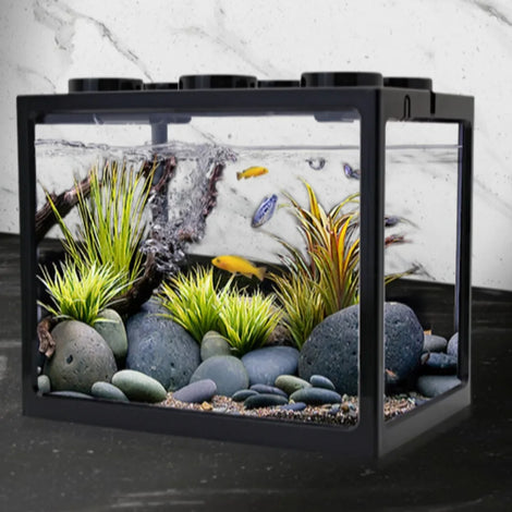 Mini Fish Tank & Betta Fish Bowl - Stackable Aquarium for Small Pets