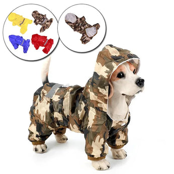 Reflective Waterproof Hooded Pet Raincoat for Dogs & Cats
