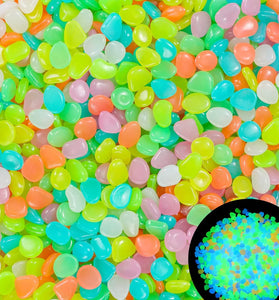 100pcs Glowing Rocks for Aquarium Decoration, Glow in the Dark Pebbles
