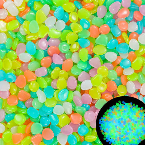 100pcs Glowing Rocks for Aquarium Decoration, Glow in the Dark Pebbles
