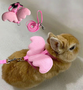 Angel Wing Rabbit Harness and Leash – Adjustable and Stylish for Rabbits, Cats, and Small Pets