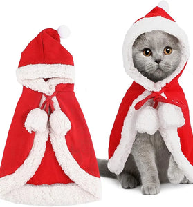 Santa Cat Costume Pet Santa Cape