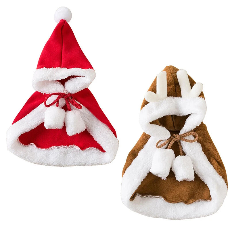 Funny Cat Christmas Costume – Santa Cape with Hat & Scarf