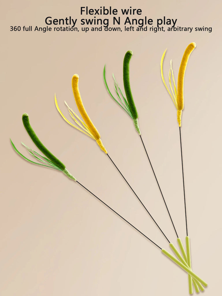 Kimpets Cat & Dog Teasing Stick - Feather Tail with Long Pole