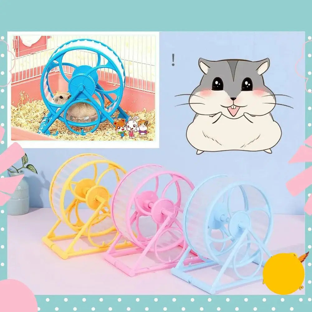 Silent Hamster & Rodent Running Wheel - Exercise Toy with Bracket