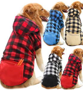 Reversible Plaid Dog Winter Coat - Cold Weather Vest for Small to Large Dogs