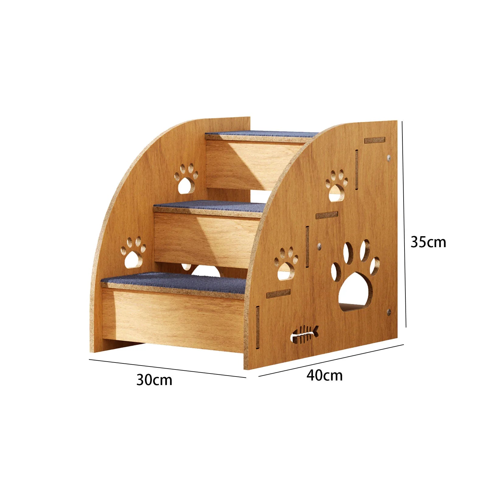 Wooden Pet Stairs Ramp – Portable Ladder for Older Dogs & Small Pets