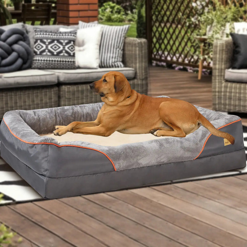 Orthopedic Dog Bed with Bolster, Foam, and Removable Cover (L-3XL)