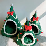 Christmas Cat & Dog Bed, Warm Winter Pet Bed