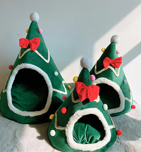 Christmas Cat & Dog Bed, Warm Winter Pet Bed