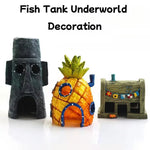 Cartoon Pineapple House Aquarium Decoration (Octopus, Crab, Shelter)