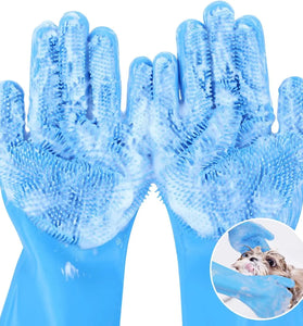 Pet Grooming Bathing Gloves & Shampoo Scrubber